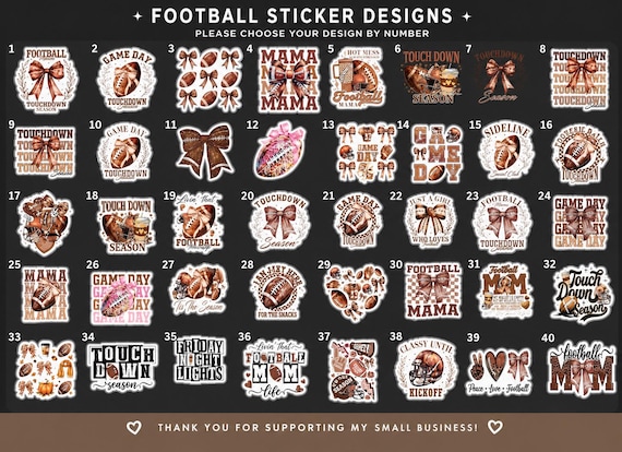 Football Stickers: Game Day, Touchdown, Mama Designs