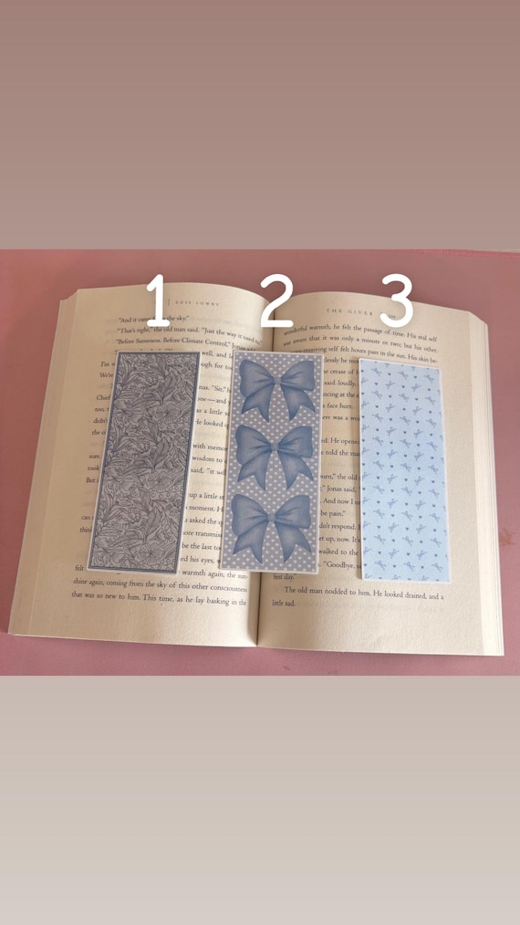 Blue Bow Bookmarks