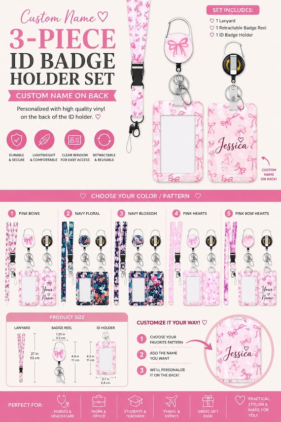 3 Piece ID badge holder set