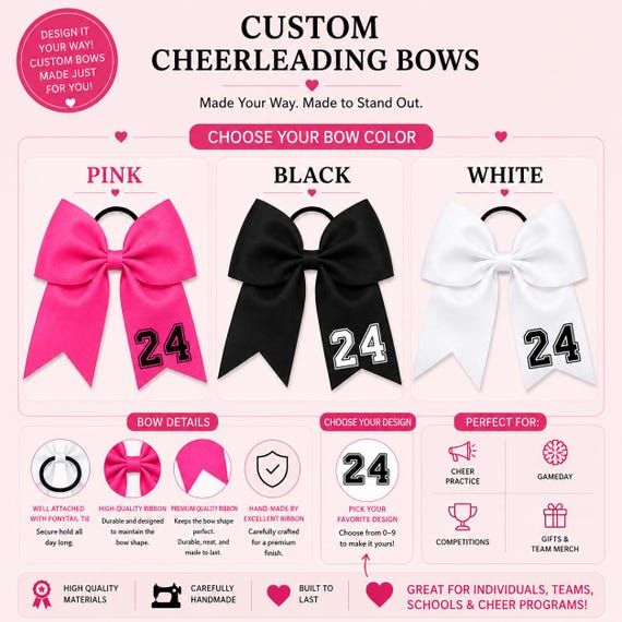 Custom Number Cheer Bow