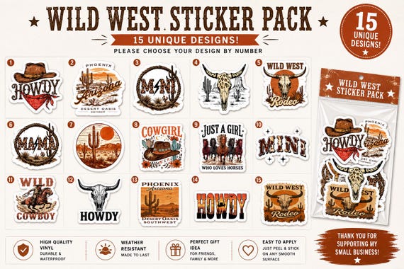 Wild West sticker pack