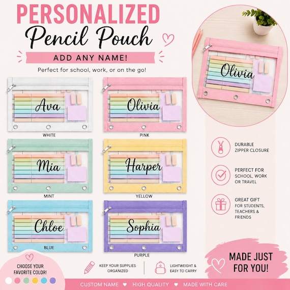 Personalized pencil pouch