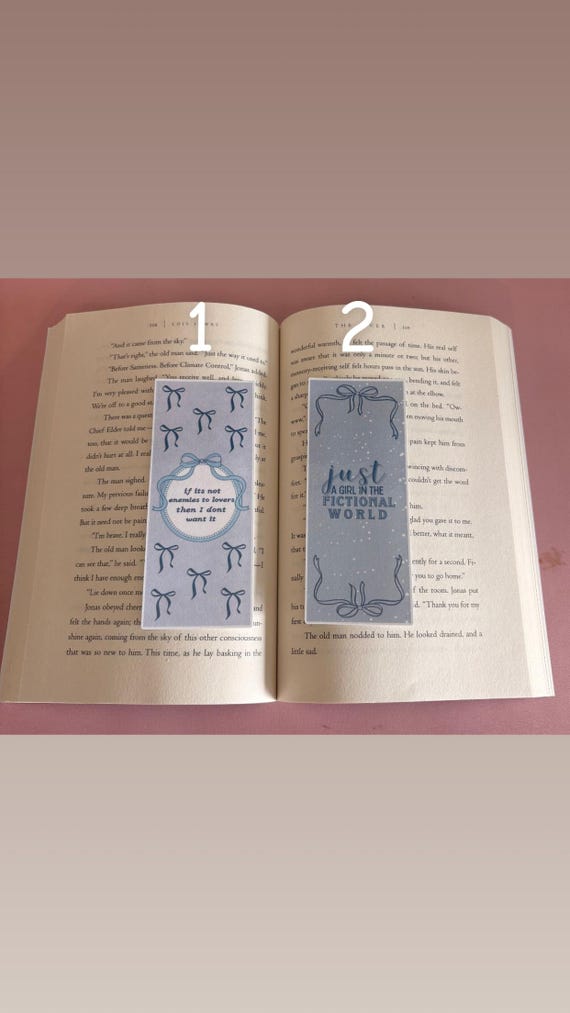 Fictional World Bookmark: Just A Girl Quote, Book Lover Gift