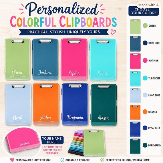Personalized Colorful Clipboard