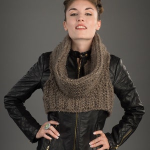 PDF Knitting Pattern:Multi Way Huntress District Armor Cowl- Capitol Hoodie Scarf.