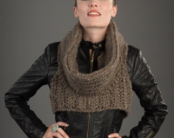 PDF Knitting Pattern:Multi Way Huntress District Armor Cowl- Capitol Hoodie Scarf.
