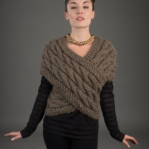 Ready to Ships-m Handknit Designer Sweater Vest Wrap - Etsy