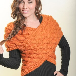 Knitting Pattern Handknit Designer Sweater Vest Wrap PDF Pattern Chunky ...