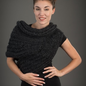 Huntress Cowl Caplet Scarf: PDF Knitting Pattern-Halloween costume-Post Apocalyptic Knitting Sweater Cowl