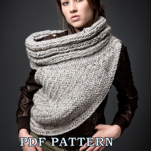 Huntress Cowl Scarf Post Apocalyptic Cowl Knitting Pattern by kysaa PDF Handknit Pattern featured on Etsy finds image 1