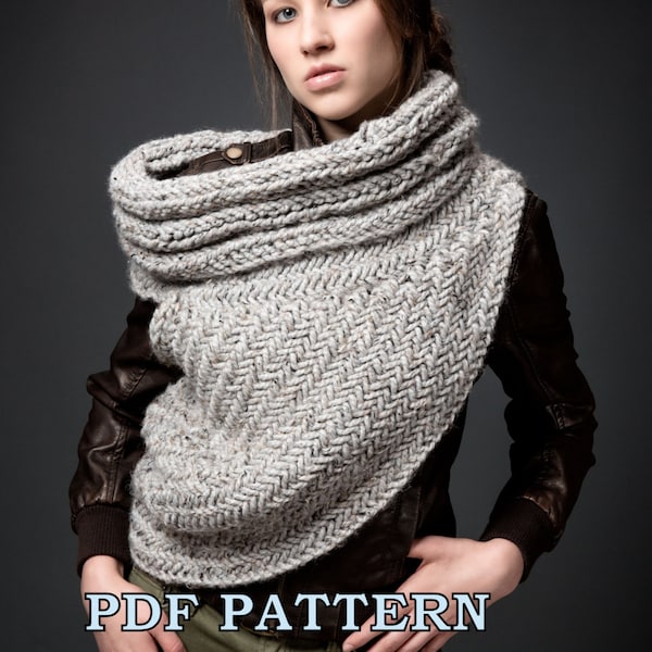 Huntress Cowl Scarf Post Apocalyptic Cowl Knitting Pattern by kysaa- PDF Handknit Pattern - featured on Etsy finds!!