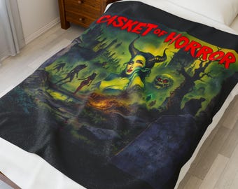 Coperta con opera d'arte demoniaca Casket of Horror / Poster di film horror, gotico, Halloween