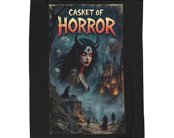 Coperta di peluche in velluto a coste She-Demon's Lair / Castello di vampiri gotici Arte horror