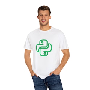 Python Hero Series | Green Python Logo Coding T-Shirt | Programming Tech Shirt | Artificial Intelligence AI Tee