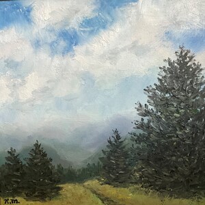 HIGH COUNTRY MORNING - original framed oil mountain landscape painting by K. McDermott