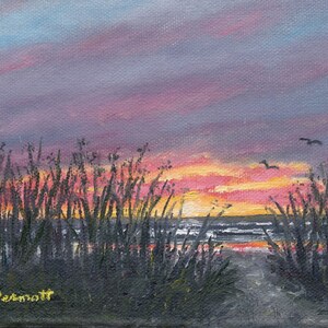 Ocean Daybreak - Original Oil on 7 X 5 inch Canvas - unframed - by K. McDermott
