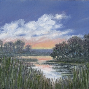 Marsh Sketch 3 -  Original 8 X 10 Oil Painting UNFRAMED (C) 2013 by K. McDermott