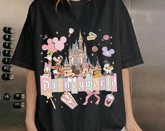 Retro Disneyworld Castle Characters PNG, Mickey Friends Vacation Shirt (Digital Download)