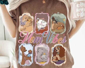 Retro Comfort Colors Disney Mom Vibes PNG, Duchess Perdita Mrs Potts Mrs Jumbo Tee, Vintage Mother's Day Gift, Disneyland Mom Trip Shirt