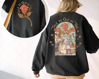 Retro Beauty and the Beast Png, Tale As Old As Time, Princess Family Trip Design