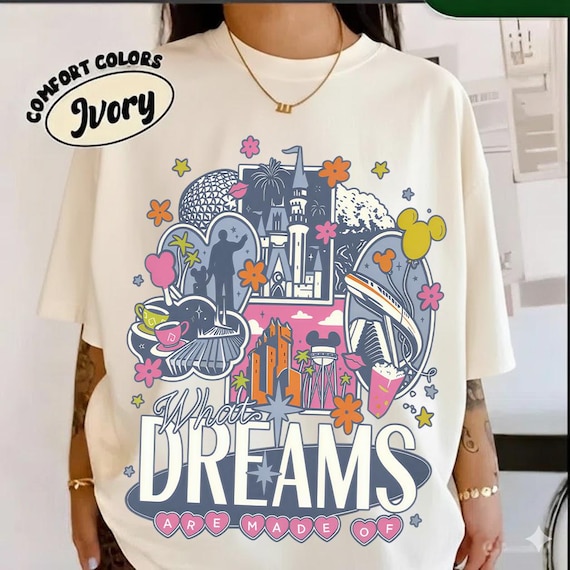Retro Comfort Colors Disney Dreams PNG, Magic Kingdom Castle Tee, Disney Park Family Trip Outfit, Vintage 90s Style Disney Mickey Shirt
