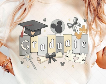 Coquette Bow Graduation PNG, Mickey Minnie Castle Trip (Digital Download)