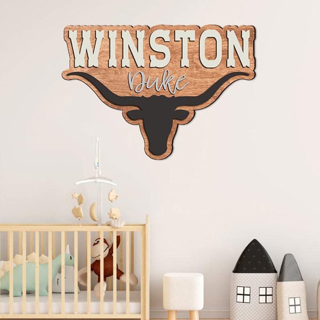 Personalized Wooden Nursery Name Sign, Western Nursery Decor, Custom ...