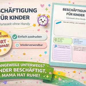 Keeping children occupied – instant peace and quiet for mom, no phone or preparation required, bridging waiting time, restaurant/waiting room printable for children