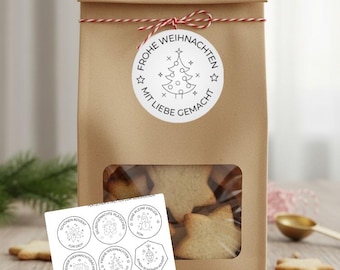 Printable Christmas cookie labels, DIY Advent gift, downloadable PDF cookie gift printable A4 with 12 variations