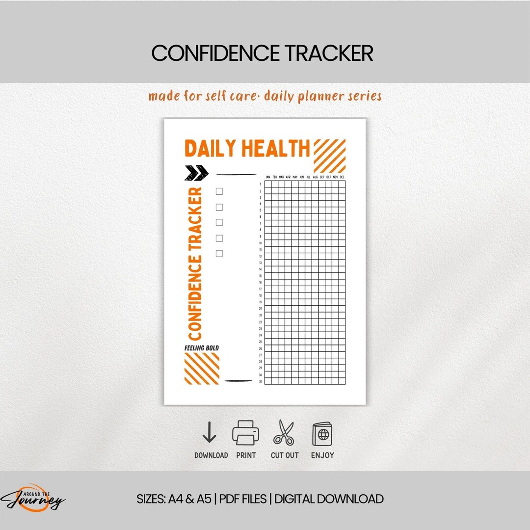 Confidence Tracker - Printable Journal Page - Daily Habit Tracker ...