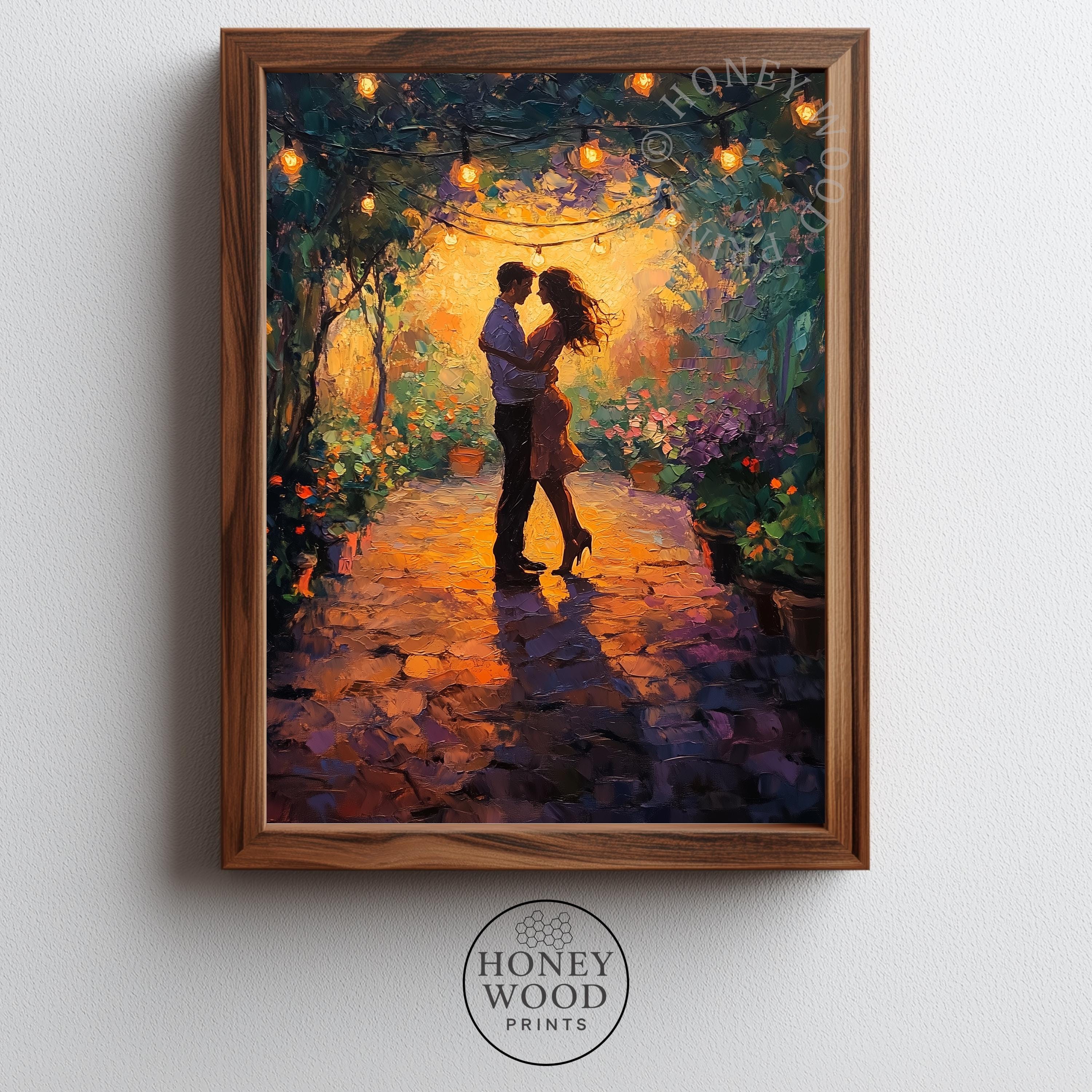 Couple Dancing by String Lights - Romantic Night Scene, Moody Garden ...