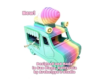 Custom Ice Cream Truck Music Box - Get it personalized - 3D printed birthday gift, unique design