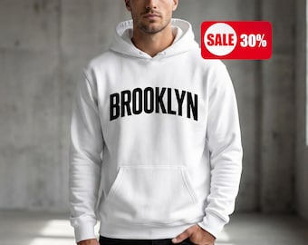 Brooklyn New York, Retro City Skyline Grafik Sweatshirt, Unisex Streetwear Pullover, Vintage NYC Geschenk