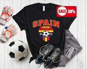 Spanien 2026 Fußball Fan T-Shirt, Von der Nationalmannschaft inspiriertes T-Shirt, Spieltag Kleidung