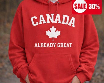 Kanada Ahornblatt Hoodie | Minimales grafisches Sweatshirt | Moderner Hoodie im kanadischen Stil