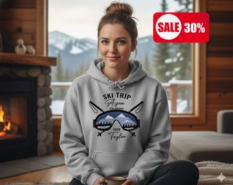 Felpa con cappuccio e nome personalizzato per viaggio sugli sci ad Aspen, Colorado