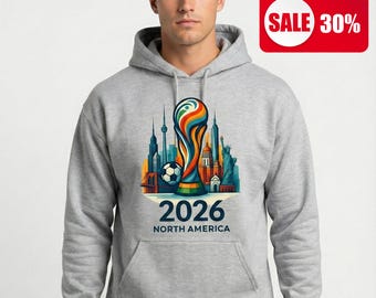 2026 Nordamerika Fußball Hoodie, Unisex Grafik-Sweatshirt