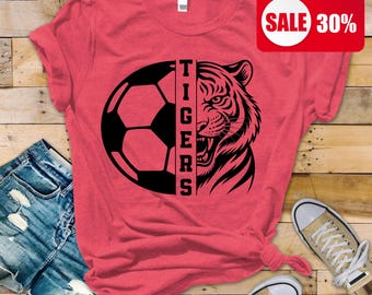 Tiger Fußball-Shirt, Spieltag Sport-Grafik-T-Shirt, Fußballfan-Bekleidung