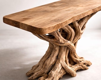 Handgemaakte teakhouten consoletafel voor woonkamer naturel