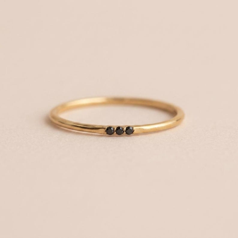 Personalized Birthstone Stackable Ring • Minimal Gold Vermeil Stacking Ring • Gift for Her • Mothers Day Gift • Handmade Jewelry