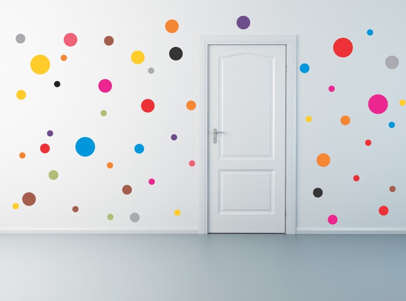 50 Polka Dot wall decals Etsy