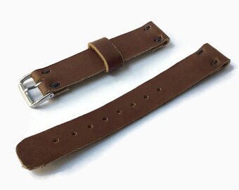 Handmade Watch Strap, Watch Band, Brown watch strap, 16mm, 18mm, 20mm, 22mm, 24mm genuine leather strap, handmade band, vintage watch