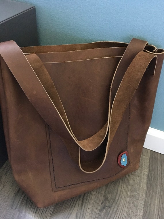 leather tote bag etsy