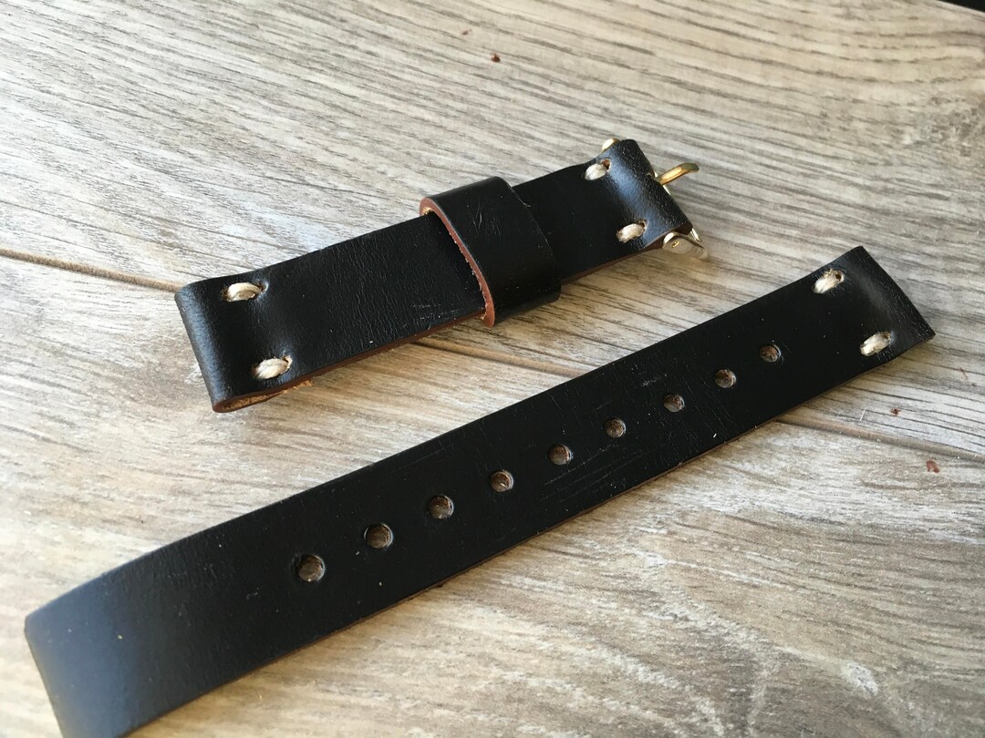 Buy Leather Watch Band Black Horween Chromexcel Watch Band Online in