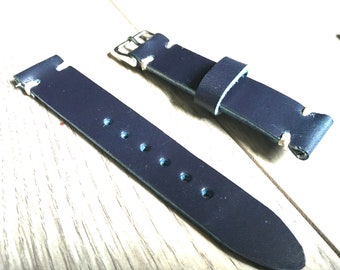 Correa de cuero marrón burdeos para reloj de vestir Horween Artisan, disponible en varios anchos y largos.