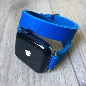 Leather Band for Apple Watch, Double Wrap Full Grain Leather Apple Watch band leather watch band, iwatch strap, third anniversary gift