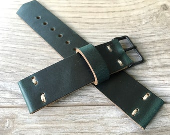 Horween Leather Watch Strap, 16mm 18mm 20mm 22mm Leather Strap, Anniversary Gift, Leather Gift