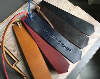 Personalized Horween Leather Bookmark Gift Up to 25 characters customization