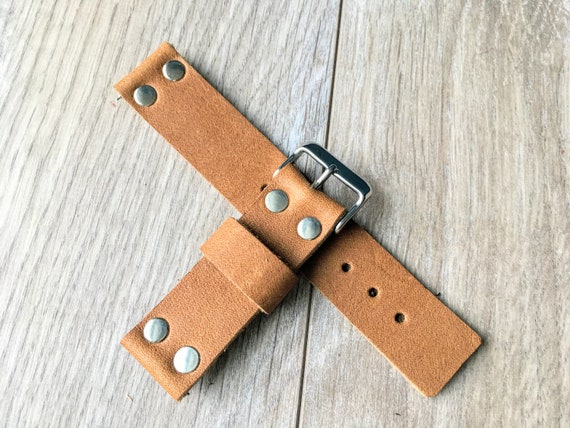 22mm leather watch strap quick release