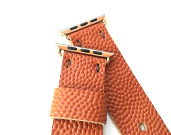 Basketball leather watch band, Apple Watch Strap, Sports Watch Band, Horween Leather Basketball strap, 38 40 41 42 44 45mm Apple Watch